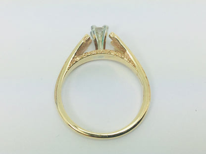 14k Yellow Gold Round Cut 16pt Diamond Solitaire Ring
