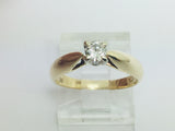 10k Yellow Gold Round Cut 18pt Diamond Solitaire Ring