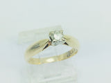 10k Yellow Gold Round Cut 18pt Diamond Solitaire Ring