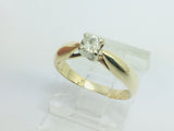 10k Yellow Gold Round Cut 18pt Diamond Solitaire Ring
