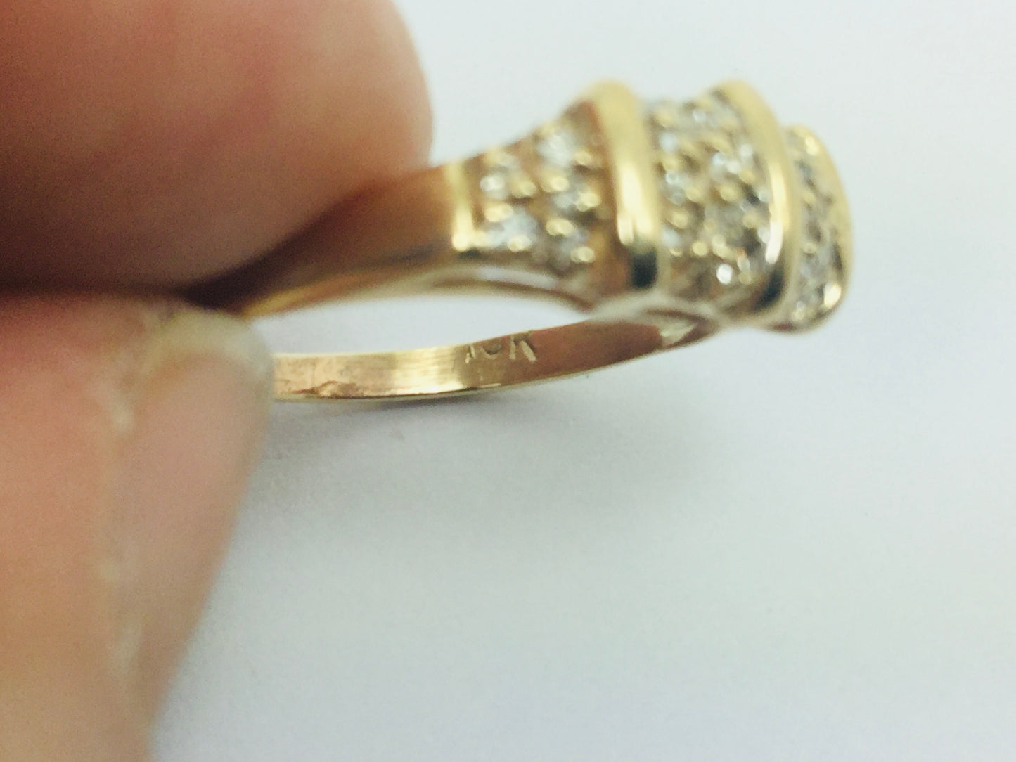 10k Yellow Gold 24pt Diamond Cluster Ring