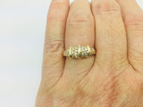 10k Yellow Gold 24pt Diamond Cluster Ring