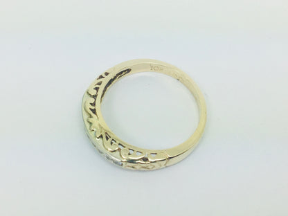 10k Yellow Gold Round Cut 18pt Channel Set Diamond Ring