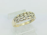 14k Yellow Gold Round Cut 7pt Diamond Abstract Ring