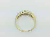 14k Yellow Gold Round Cut 7pt Diamond Abstract Ring