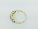 14k Yellow Gold Round Cut 7pt Diamond Abstract Ring