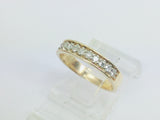 14k Yellow Gold Round Cut 22pt Diamond Row Set Ring