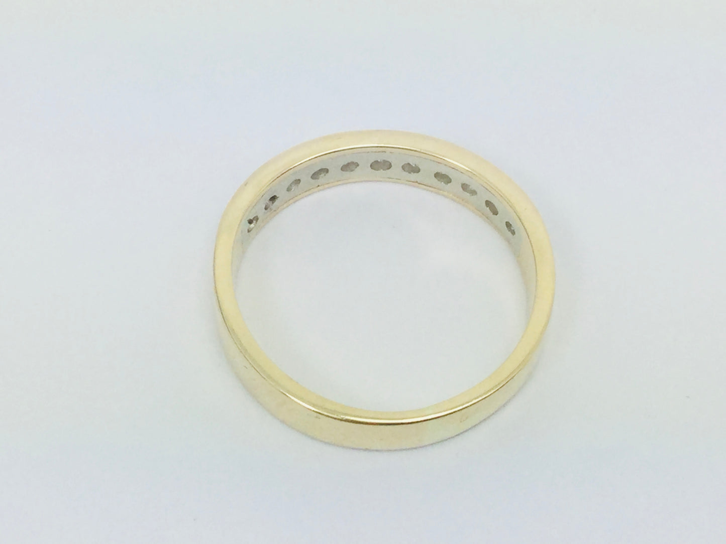 14k Yellow Gold Round Cut 22pt Diamond Row Set Ring