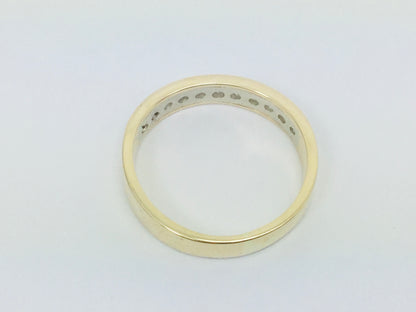 14k Yellow Gold Round Cut 22pt Diamond Row Set Ring