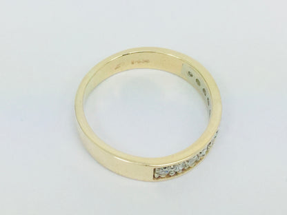 14k Yellow Gold Round Cut 22pt Diamond Row Set Ring