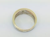 10k Yellow and White Gold Round Cut 10pt Diamond Band Ring