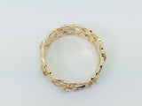 14k Yellow Gold Round Cut 7pt Diamond Flower Band Ring