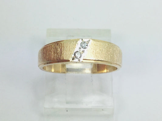 10k Yellow Gold Round Cut 3pt Diamond Row Set Band Ring