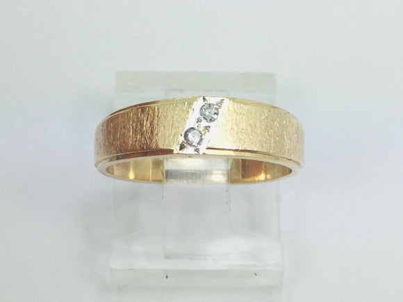 10k Yellow Gold Round Cut 3pt Diamond Row Set Band Ring