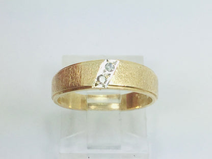 10k Yellow Gold Round Cut 3pt Diamond Row Set Band Ring