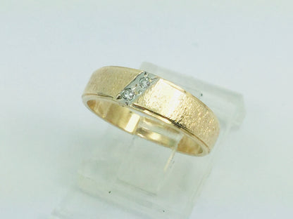 10k Yellow Gold Round Cut 3pt Diamond Row Set Band Ring