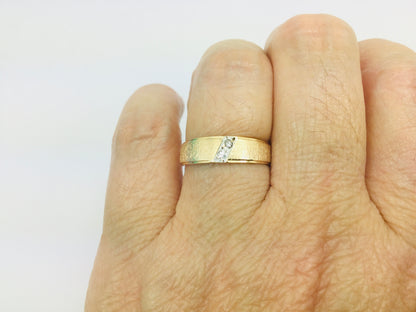 10k Yellow Gold Round Cut 3pt Diamond Row Set Band Ring