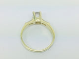 14k Yellow Gold Cubic Zirconia (CZ) Solitaire with Accents Ring