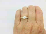 14k Yellow Gold Cubic Zirconia (CZ) Solitaire with Accents Ring