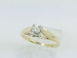 14k Yellow Gold Round Cut 15pt Diamond Solitaire Ring