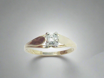 14k Yellow Gold Round Cut 15pt Diamond Solitaire Ring