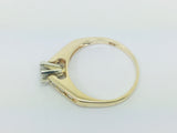 14k Yellow Gold Round Cut 30pt Diamond Solitaire with Accents Ring