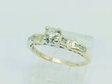 10k Yellow Gold Round Cut 15pt Diamond Illusion Set with Channel Set Accents Ring