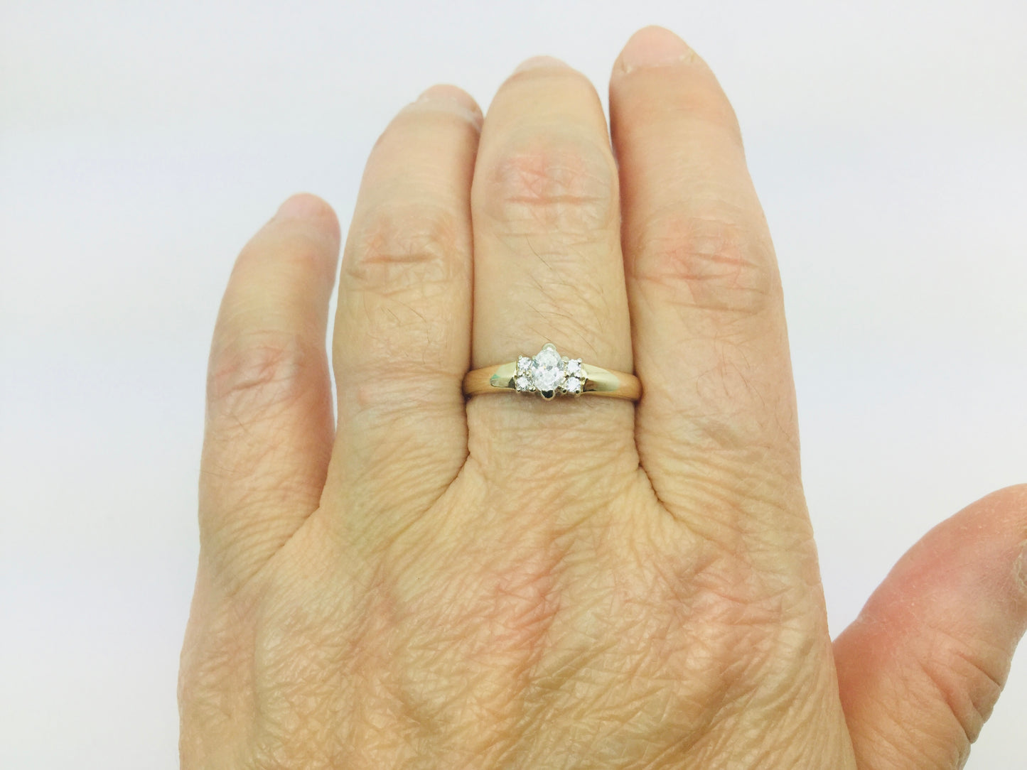 14k Yellow Gold Marquise Cut 31pt Diamond Ring