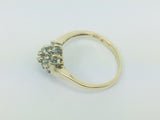 10k Yellow Gold Round Cut 34pt Diamond Cluster Ring