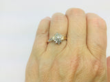 10k Yellow Gold Round Cut 34pt Diamond Cluster Ring