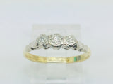 18k Yellow & White Gold Round Cut 7pt Trinity Diamond Ring