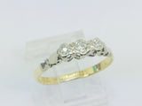 18k Yellow & White Gold Round Cut 7pt Trinity Diamond Ring