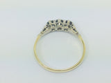 18k Yellow & White Gold Round Cut 7pt Trinity Diamond Ring