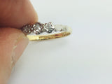 18k Yellow & White Gold Round Cut 7pt Trinity Diamond Ring
