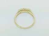 10k Yellow Gold Round Cut 20pt Row Set Diamond Ring