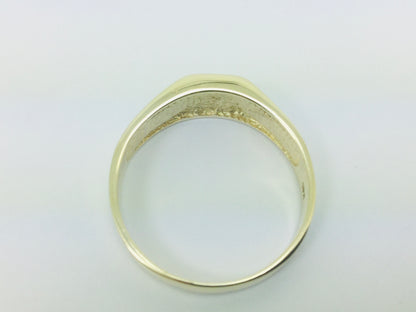 10k Yellow Gold Round Cut 5pt Diamond Letter 'T' Initial Ring