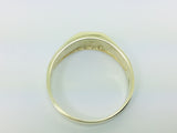 10k Yellow Gold Round Cut 5pt Diamond Letter 'T' Initial Ring