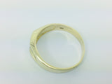 10k Yellow Gold Round Cut 5pt Diamond Letter 'T' Initial Ring