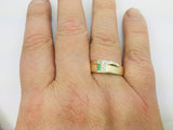 10k Yellow Gold Round Cut 5pt Diamond Letter 'T' Initial Ring