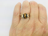 10k Yellow Gold Oval Cut Cabochon Tiger Eye Ring