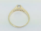 14k Yellow Gold Round Cut 25pt Diamond Solitaire with Accents Ring