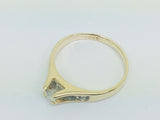 14k Yellow Gold Round Cut 25pt Diamond Solitaire with Accents Ring