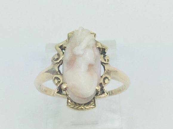 10k Yellow Gold Cameo Carved Ring