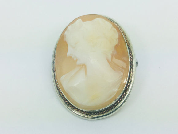 Silver Cameo Pendent and Brooch