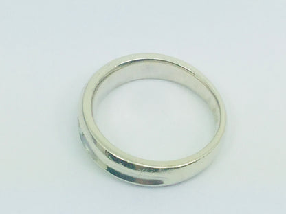 10k White Gold Round Cut 12pt Channel Set Diamond Solitaire Band Ring