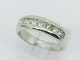 14k Yellow Gold Round Cut 42pt Channel Set Diamond Band Ring