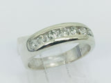 14k Yellow Gold Round Cut 42pt Channel Set Diamond Band Ring