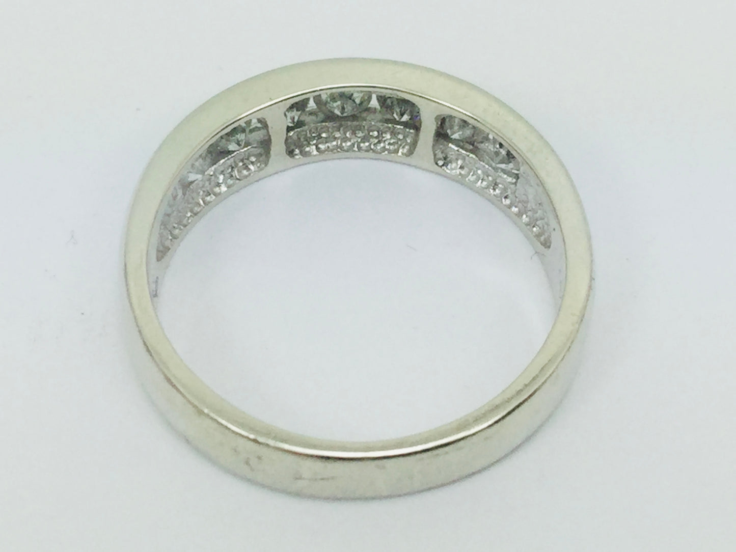 14k Yellow Gold Round Cut 42pt Channel Set Diamond Band Ring