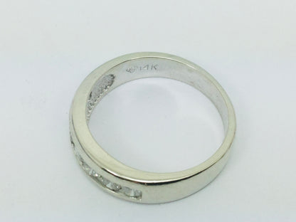 14k Yellow Gold Round Cut 42pt Channel Set Diamond Band Ring