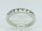 14k White Gold Round Cut 20pt Channel Set Diamond Band Ring